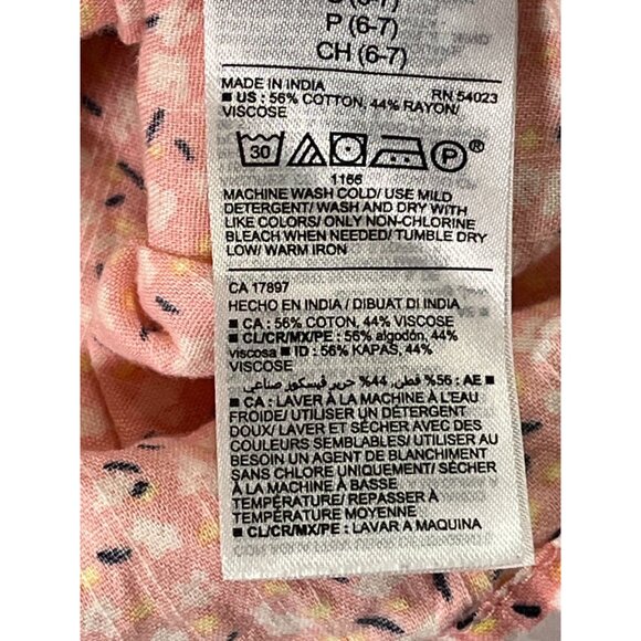 Old Navy Girls Small 6/7 Pink Floral Tank Top Summer Casual Blouse - Picture 13 of 13